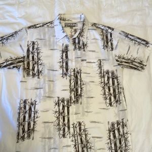 O’Neill causal palm print short sleeve button down with pocket